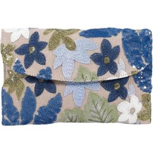 imageVerdusa Womens Floral Embroidery Sequin Evening Clutch Bags Party PursesBlue Multi