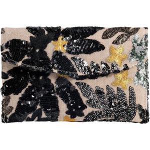 imageVerdusa Womens Floral Embroidery Sequin Evening Clutch Bags Party PursesGold Black