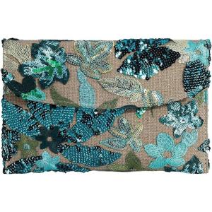 imageVerdusa Womens Floral Embroidery Sequin Evening Clutch Bags Party PursesGreen