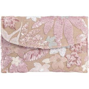 imageVerdusa Womens Floral Embroidery Sequin Evening Clutch Bags Party PursesLight Pink