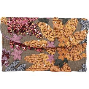 imageVerdusa Womens Floral Embroidery Sequin Evening Clutch Bags Party PursesOrange