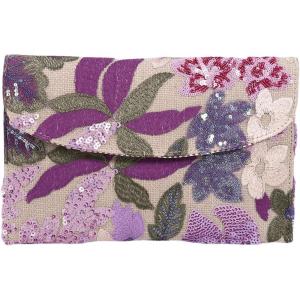 imageVerdusa Womens Floral Embroidery Sequin Evening Clutch Bags Party PursesPurple
