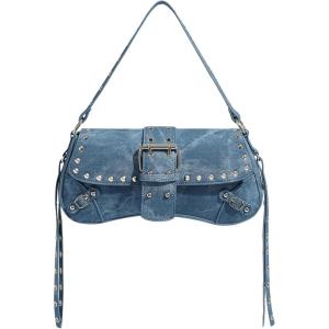 imageVerdusa Womens Shoulder Bag Y2K Handbag Cute Trendy Goth Studded Rivet Punk PurseDusty Blue