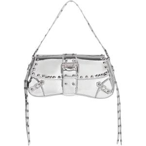 imageVerdusa Womens Shoulder Bag Y2K Handbag Cute Trendy Goth Studded Rivet Punk PurseSilver