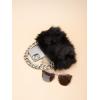 imageVerdusa Womens Faux Fox Fur Purse Fuzzy One Shoulder Small Square Chain HandbagsBlack