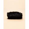 imageVerdusa Womens Faux Fox Fur Purse Fuzzy One Shoulder Small Square Chain HandbagsBlack