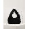 imageVerdusa Womens Faux Fur Fuzzy Hobo Bag Furry Handbag PurseBlack