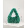 imageVerdusa Womens Faux Fur Fuzzy Hobo Bag Furry Handbag PurseGreen