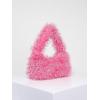 imageVerdusa Womens Faux Fur Fuzzy Hobo Bag Furry Handbag PursePink