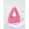 imageVerdusa Womens Faux Fur Fuzzy Hobo Bag Furry Handbag PursePink