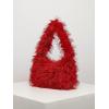 imageVerdusa Womens Faux Fur Fuzzy Hobo Bag Furry Handbag PurseRed