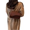 imageVerdusa Womens Leather Shoulder Bag Clutch Purses Trendy Hobo Crossbody Handbags Y2K Saddle Flap Underarm PurseCoffee Brown