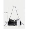 imageVerdusa Womens Leopard Print PU Leather Shoulder Bag Vintage Zipper Underarm BagsBlack