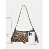 imageVerdusa Womens Leopard Print PU Leather Shoulder Bag Vintage Zipper Underarm BagsBrown