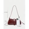 imageVerdusa Womens Leopard Print PU Leather Shoulder Bag Vintage Zipper Underarm BagsBurgundy