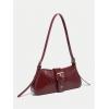 imageVerdusa Womens Leopard Print PU Leather Shoulder Bag Vintage Zipper Underarm BagsBurgundy