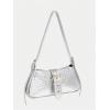 imageVerdusa Womens Leopard Print PU Leather Shoulder Bag Vintage Zipper Underarm BagsSilver