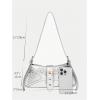 imageVerdusa Womens Leopard Print PU Leather Shoulder Bag Vintage Zipper Underarm BagsSilver