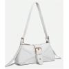 imageVerdusa Womens Leopard Print PU Leather Shoulder Bag Vintage Zipper Underarm BagsWhite
