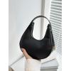 imageVerdusa Womens Metallic PU Leather Handbag Top Handle Hobo Purse Shoulder BagsBlack