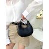 imageVerdusa Womens Metallic PU Leather Handbag Top Handle Hobo Purse Shoulder BagsBlack