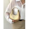 imageVerdusa Womens Metallic PU Leather Handbag Top Handle Hobo Purse Shoulder BagsGold