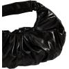 imageVerdusa Womens Metallic Ruched Bags PU Leather Evening Clutch HandbagsBlack