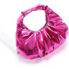 imageVerdusa Womens Metallic Ruched Bags PU Leather Evening Clutch HandbagsHot Pink