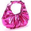imageVerdusa Womens Metallic Ruched Bags PU Leather Evening Clutch HandbagsHot Pink