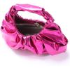 imageVerdusa Womens Metallic Ruched Bags PU Leather Evening Clutch HandbagsHot Pink