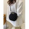 imageVerdusa Womens Quilted Leather Crossbody Bag Top Handle Circle Bag Mini Purse