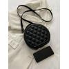 imageVerdusa Womens Quilted Leather Crossbody Bag Top Handle Circle Bag Mini Purse