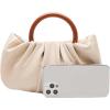 imageVerdusa Womens Ruched Small Handbag Clutch Purse Dumpling Pouch BagBeige