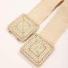 imageVerdusa Womens Symmetrical Buckle Straw Belts Wide Belt Elastic WaistbandBeige