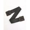 imageVerdusa Womens Symmetrical Buckle Straw Belts Wide Belt Elastic WaistbandBlack
