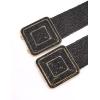 imageVerdusa Womens Symmetrical Buckle Straw Belts Wide Belt Elastic WaistbandBlack