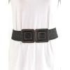 imageVerdusa Womens Symmetrical Buckle Straw Belts Wide Belt Elastic WaistbandBlack