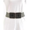 imageVerdusa Womens Symmetrical Buckle Straw Belts Wide Belt Elastic WaistbandBlack White