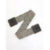 imageVerdusa Womens Symmetrical Buckle Straw Belts Wide Belt Elastic WaistbandBlack White