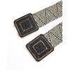 imageVerdusa Womens Symmetrical Buckle Straw Belts Wide Belt Elastic WaistbandBlack White