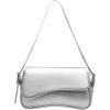 imageVerdusa Womens Leather Shoulder Bag Clutch Purses Trendy Hobo Crossbody Handbags Y2K Saddle Flap Underarm PurseSilver