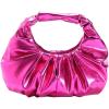 imageVerdusa Womens Metallic Ruched Bags PU Leather Evening Clutch HandbagsHot Pink