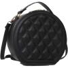 imageVerdusa Womens Quilted Leather Crossbody Bag Top Handle Circle Bag Mini Purse