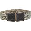 imageVerdusa Womens Symmetrical Buckle Straw Belts Wide Belt Elastic WaistbandBlack White