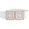 imageVerdusa Womens Symmetrical Buckle Straw Belts Wide Belt Elastic WaistbandWhite