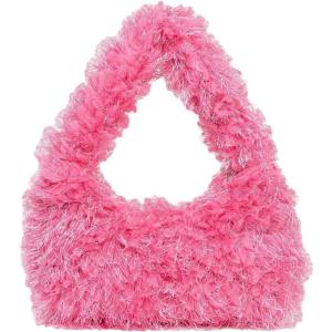 imageVerdusa Womens Faux Fur Fuzzy Hobo Bag Furry Handbag PursePink