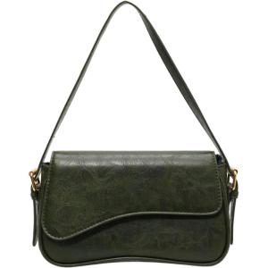 imageVerdusa Womens Leather Shoulder Bag Clutch Purses Trendy Hobo Crossbody Handbags Y2K Saddle Flap Underarm PurseGreen Retro