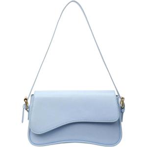 imageVerdusa Womens Leather Shoulder Bag Clutch Purses Trendy Hobo Crossbody Handbags Y2K Saddle Flap Underarm PurseLight Blue