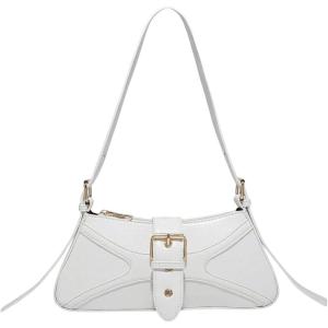 imageVerdusa Womens Leopard Print PU Leather Shoulder Bag Vintage Zipper Underarm BagsWhite