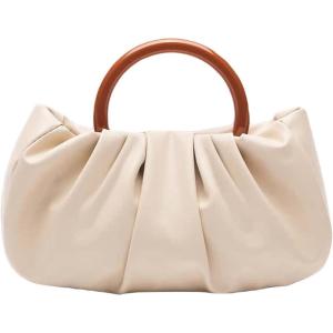 imageVerdusa Womens Ruched Small Handbag Clutch Purse Dumpling Pouch BagBeige